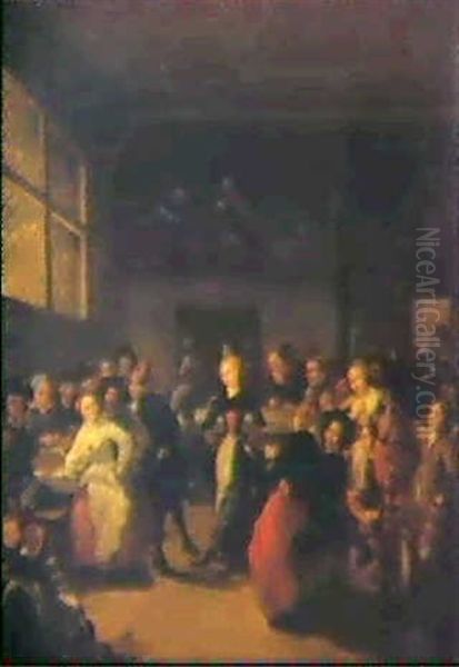 A Married Couple Leading The Dance At A Wedding Feast - view 1