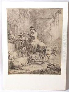 Die Rast Vor Der Herberge by Nicolaes Berchem