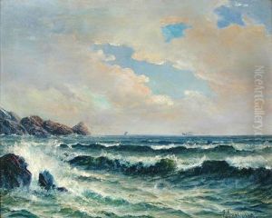 Coastal Scene With Ships In The Distance Coastal Scene With Ships In The Distance