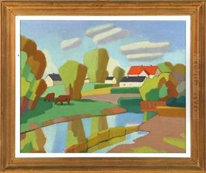 Abstract Landscape With Cows
