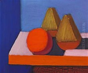 Still Life With Orange And Two Green Fruits, C