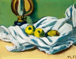 Still Life With Three Yellow Fruits On A White Cloth by Vilhelm Lundstrom