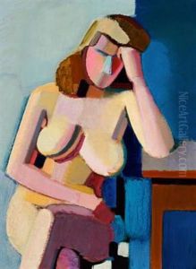 Seated Model, The Artist's Wife Yrsa by Vilhelm Lundstrom