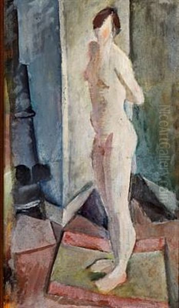 Standing Female And Stove - view 1