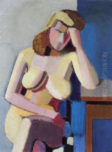 Siddende Model (hustruen Yrsa) by Vilhelm Lundstrom