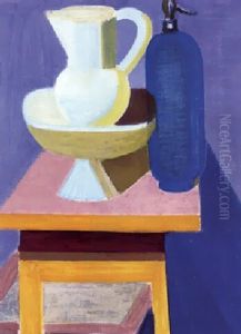 Opstilling Med Kande, Skal Og Chiffon by Vilhelm Lundstrom