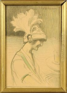 Elegante Au Chapeau by Emile Berchmans
