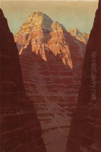 Sunrise On Canyon Walls by Fernand Harvey Lungren