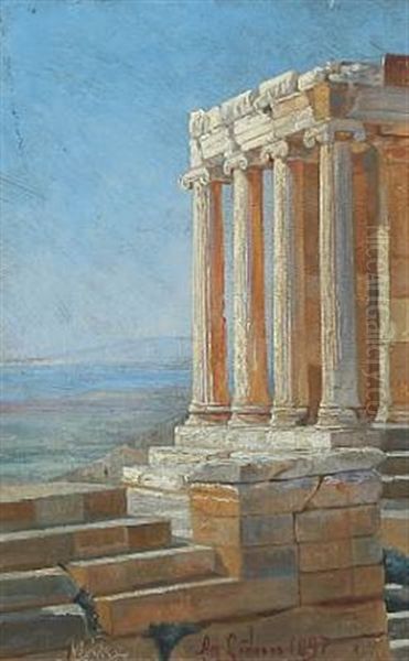 View From Acropolis With Temple Of Nike - view 1
