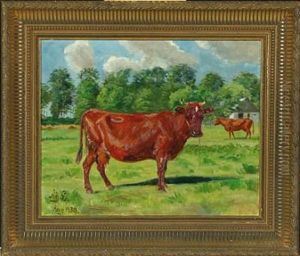 Cow In The Field by Agnes Cathinka Vilhelmine Lunn