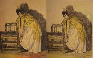 Femme Espagnole Remettant Son Soulier (+ Another; 2 Works) by Alexandre Lunois