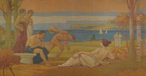 At A Discus Competition. by Emile Berchmans