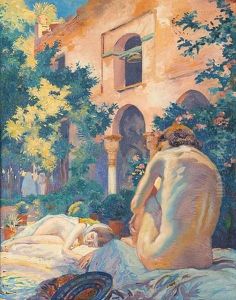 Jeunes Filles Nues Au Jardin by Huib (Huber Marie) Luns