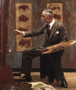 Bildnis Des Malers Cornelis Jan Mension In Seinem Atelier