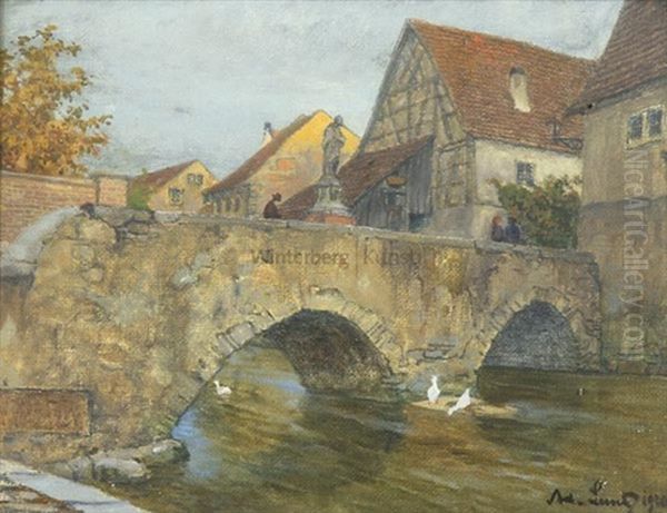 Brucke Mit Heiligen In Bruchsal - view 1