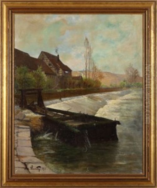 Flusswehr In Schwaben (biesigheim/neckar) - view 1