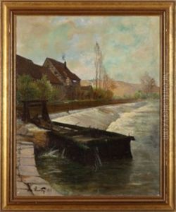 Flusswehr In Schwaben (biesigheim/neckar)