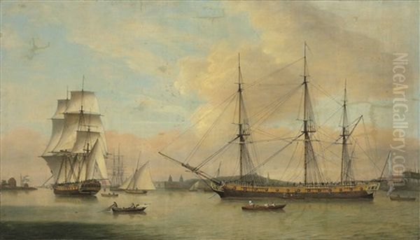 The Monsieur In Two Positions Off Deptford Dockyard, With Greenwich Beyond - view 1