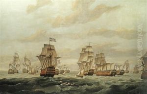 Admiral Lord Howe's Fleet Returning To Spithead With The French Prizes Taken At The 'glorious First Of June', 1794 by Thomas Luny