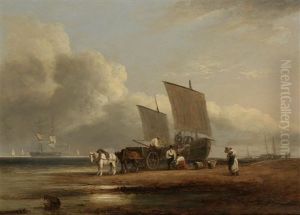 Beach Scene Near Teighmouth by Thomas Luny