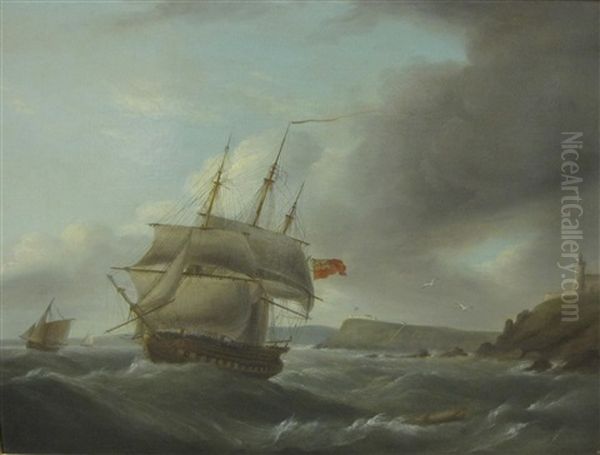 A Frigate Of The Royal Navy In Bantry Bay, Having Left Cork Harbour - view 1