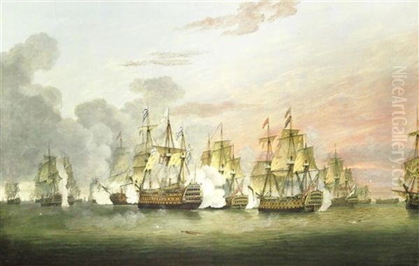 The Battle Of The Saintes, 12th April 1782, Captain The Hon. William Cornwallis's Ship Canada Engaging The French Flagship Ville De Paris - view 1