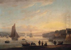 Unloading The Catch, Teignmouth, Devon by Thomas Luny