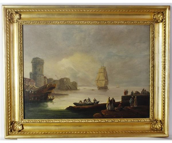 Traders On Mediterranean Port Quayside - view 1