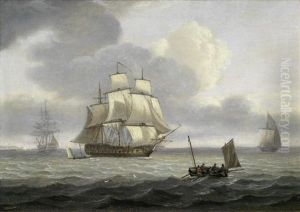 A Frigate And Other Shipping In The Channel by Thomas Luny