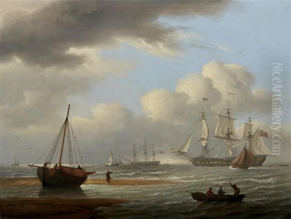 A Britsh Frigate In Stays Off Teignmouth - view 1