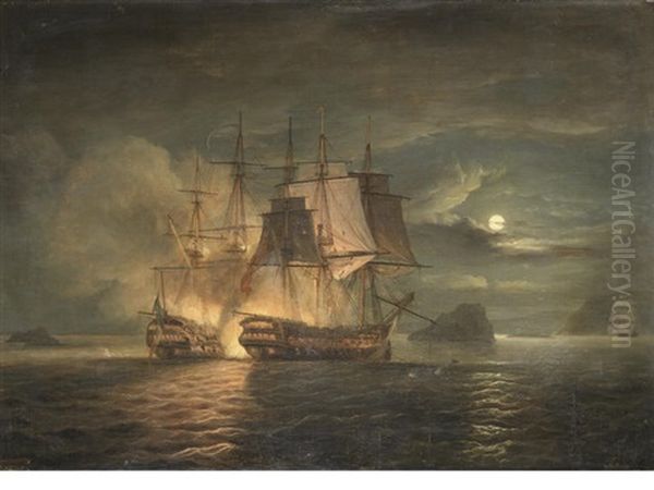 The French 74 Hercule Surrendering To H.m.s. Mars Off Brest, 21st. April - view 1