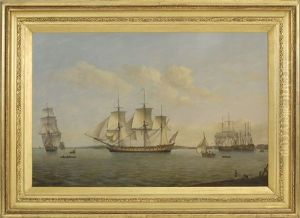 The East Indiaman King George, In Three Positions On The Thames River Off Greenwich