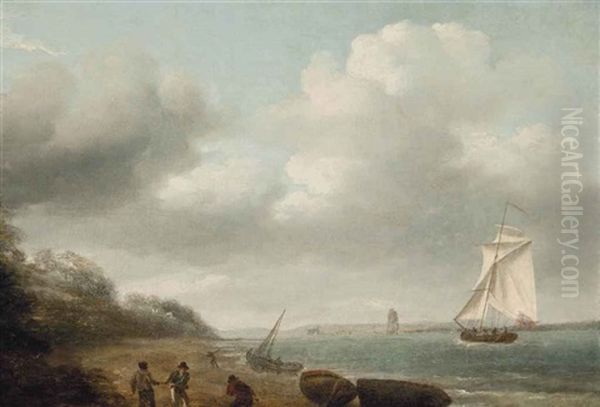 A Cutter Yacht Running Towards The Harbour Mouth At Teignmouth - view 1