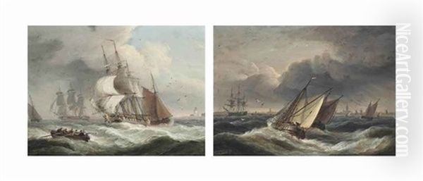 Merchantmen In A Stiff Breeze Off A Headland; And Windschips In A Freshening Breeze On The Scheldt (a Pair) - view 1