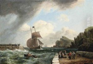 A Freshening Breeze Off The Entrance To The Harbour At Teignmouth, Devon
