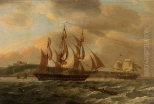 Ships Off The Coast Of Dover by Thomas Luny