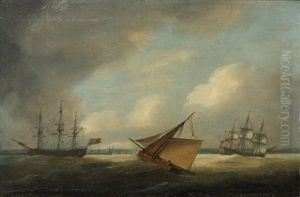 Various Shipping Off A Coastline by Thomas Luny