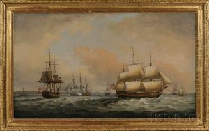 The "prince William Henry" In Two Positions And Other Shipping In Coastal Waters The "prince William Henry" In Two Positions And Other Shipping In Coastal Waters