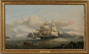 "h.m.s. Perseus" In Plymouth Sound, Passing Mount Edgcumbe