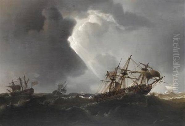 Men O'war In Heavy Swell - view 1