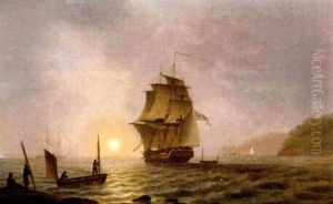 A Misty Morning - Frigate Leaving Portsmouth Sound by Thomas Luny