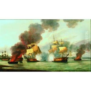 "hms Zephyr" Engaging The French Frigate, "la Senegal", On The River Gambia