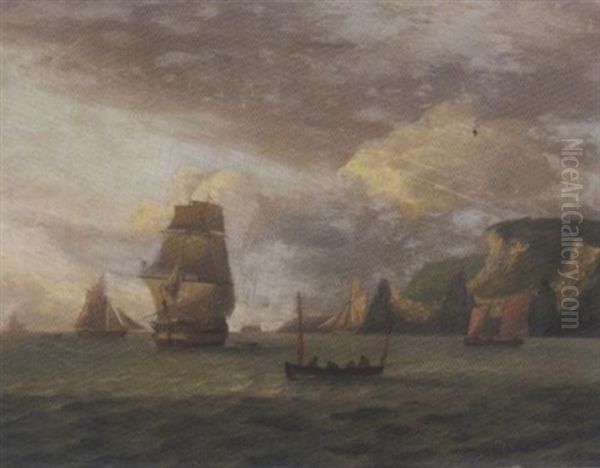 A Trading Brig And Other Shipping In Coastal Waters - view 1
