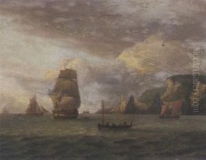 A Trading Brig And Other Shipping In Coastal Waters A Trading Brig And Other Shipping In Coastal Waters