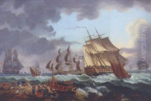 Man-o-war Caught On A Stormy Sea Man-o-war Caught On A Stormy Sea