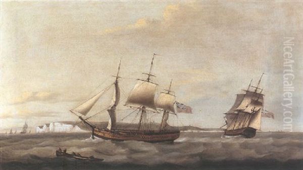 H.m.s."thornton" In Two Positions Off Dover - view 1