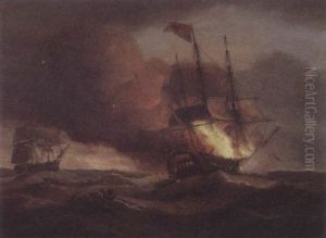 "cambria" Saving The Crew Of The "kent East Indiaman", March 1st 1825 by Thomas Luny
