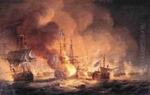 Battle Of The Nile, August 1st, 1798 At 10 Pm by Thomas Luny