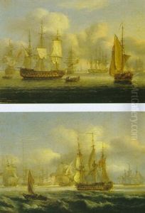 British Men-of-war Off Spithead, Portsmouth by Thomas Luny