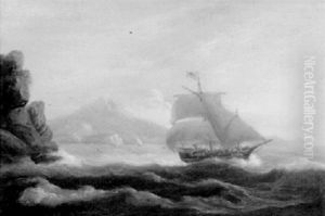A Coastal View With Shipping by Thomas Luny